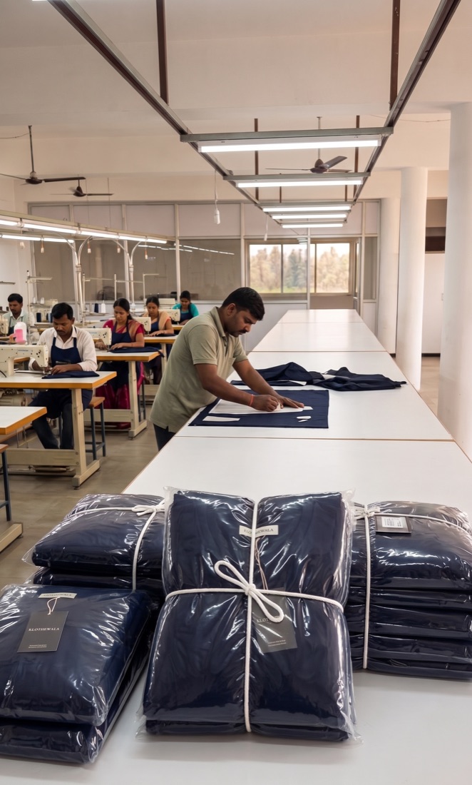 Cutting and sampling room at the Klothewala Tirupur unit
